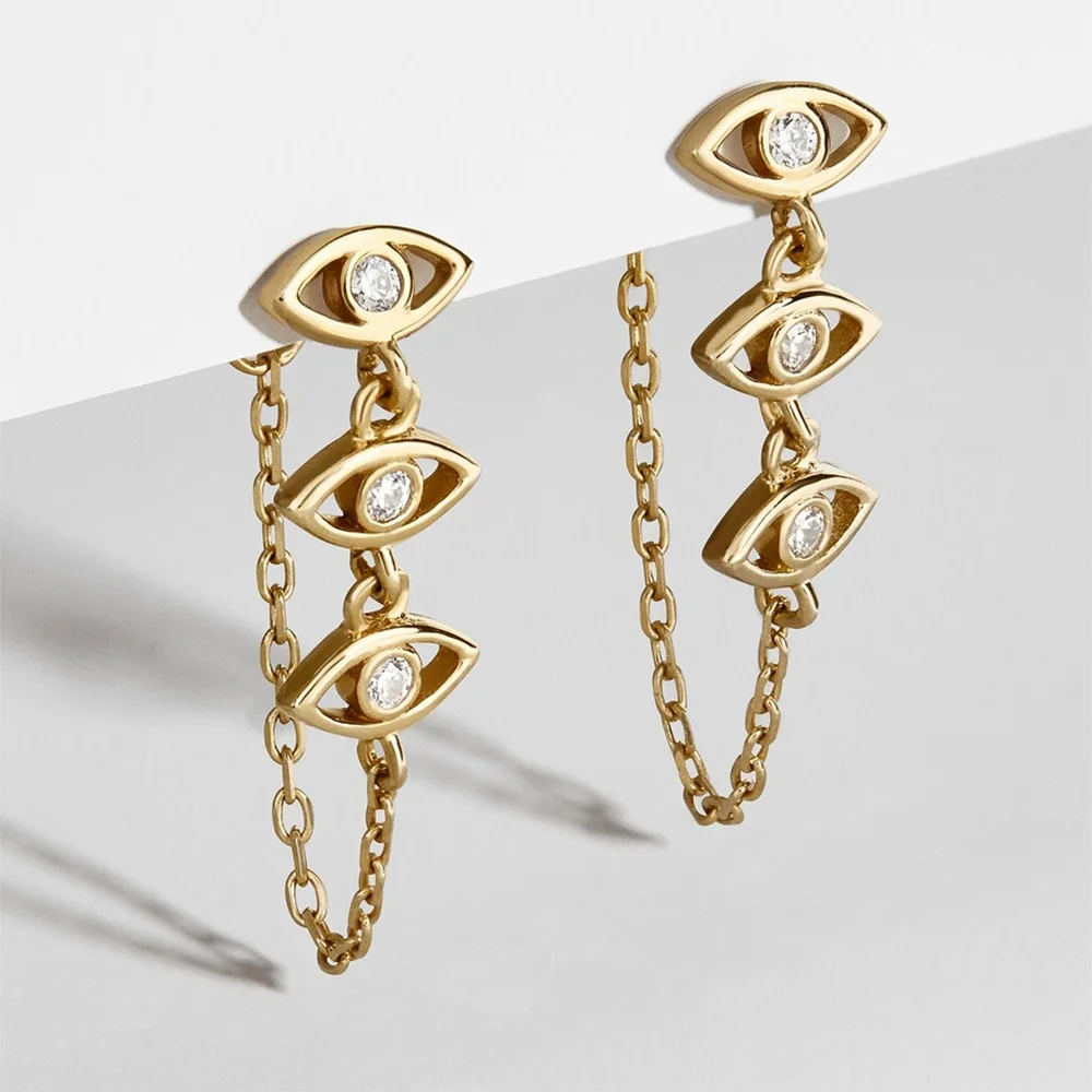 Amazon Best Selling Gold Plated Diamond Evil Eyes Drop Earrings Long Tassel Link Chain Diamond Eyes Pendant Earring
Amazon Best Selling Gold Plated Diamond Evil Eyes Drop Earrings Long Tassel Link Chain Diamond Eyes Pendant Earring