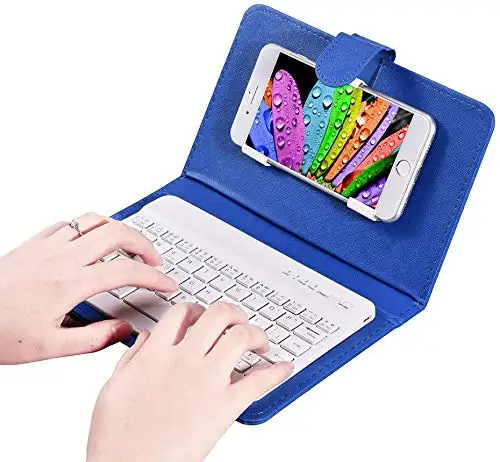 Bluetooth Keyboard and Case, 7inch Universal 2 in 1 Wireless Bluetooth Keyboard Flip Case Cover with Stand for 4.5"-6.8" for iOS, Black
Bluetooth Keyboard and Case, 7inch Universal 2 in 1 Wireless Bluetooth Keyboard Flip Case Cover with Stand for 4.5"-6.8" for iOS, Black