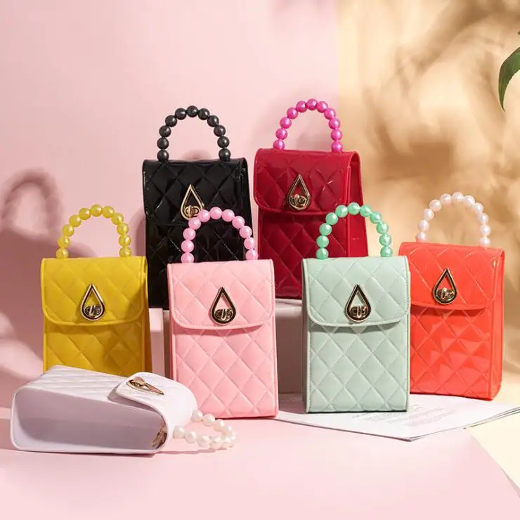 Classic fashion small pearl hand purse ladies mini pvc jelly purse women handbag gold chain jelly sling bags for girls, 7 color
Classic fashion small pearl hand purse ladies mini pvc jelly purse women handbag gold chain jelly sling bags for girls, 7 color