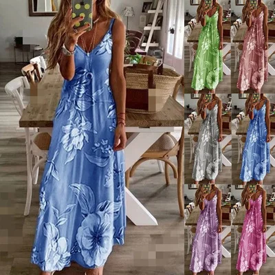 Floral V-Neck Loose Dress Off Shoulder Sleeveless Casual Floral Print Maxi Long Dress Sundress
Floral V-Neck Loose Dress Off Shoulder Sleeveless Casual Floral Print Maxi Long Dress Sundress