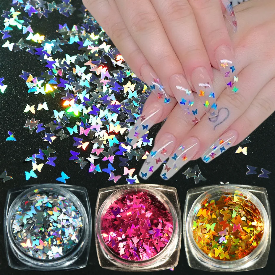 1Box Butterfly Nail Art Glitter Sequins Flake Holographic Mixed Shape 3D Butterfly Slice Sparkling nail decor Saloon Supplies, 5 colors
1Box Butterfly Nail Art Glitter Sequins Flake Holographic Mixed Shape 3D Butterfly Slice Sparkling nail decor Saloon Supplies, 5 colors