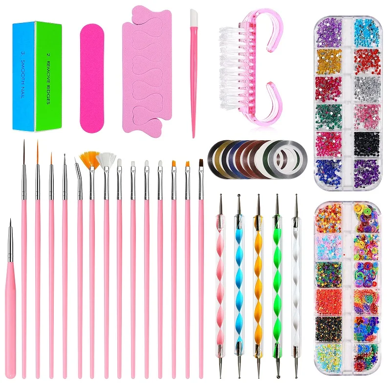 Nail Art Brush Dotting Line Drawing Spot Drill Pen Round Box Jewelry Manicure Accessory Tools Set 
Nail Art Brush Dotting Line Drawing Spot Drill Pen Round Box Jewelry Manicure Accessory Tools Set