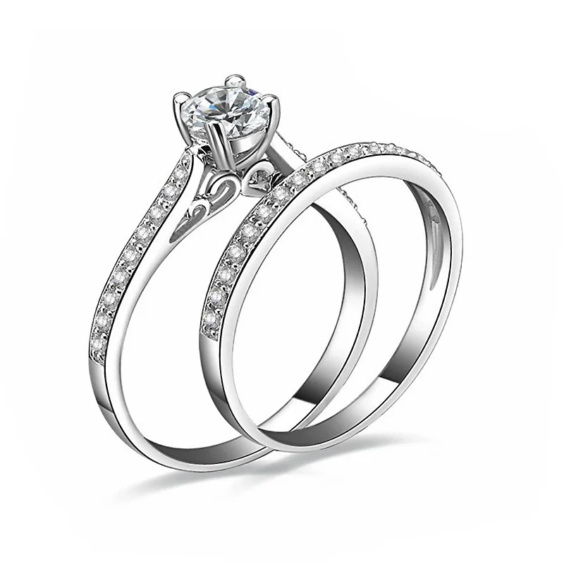 Bridal White Gold CZ Engagement Rings Clear Cubic Zirconia Moissanite Wedding Ring set for Women
Bridal White Gold CZ Engagement Rings Clear Cubic Zirconia Moissanite Wedding Ring set for Women