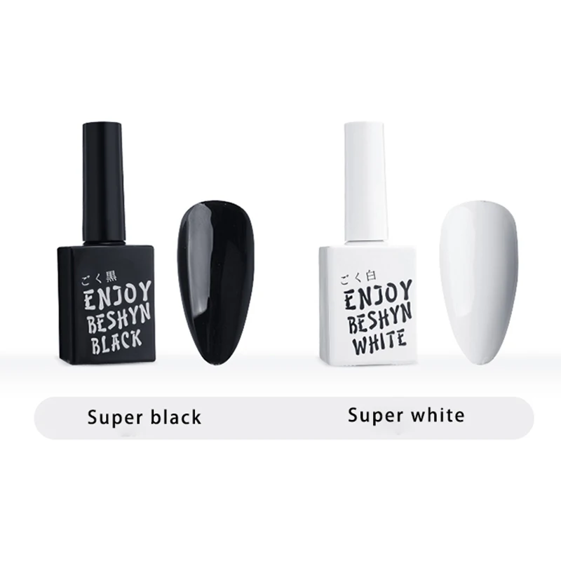 Private label beshyne nail supplies soak off uv led super black super white gel nail polish nail gel, 2 colors
Private label beshyne nail supplies soak off uv led super black super white gel nail polish nail gel, 2 colors