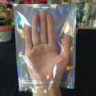 カスタムロゴ印刷プラスチックホログラフィックポーチマイラージップロック包装食品バッグ4x6inch