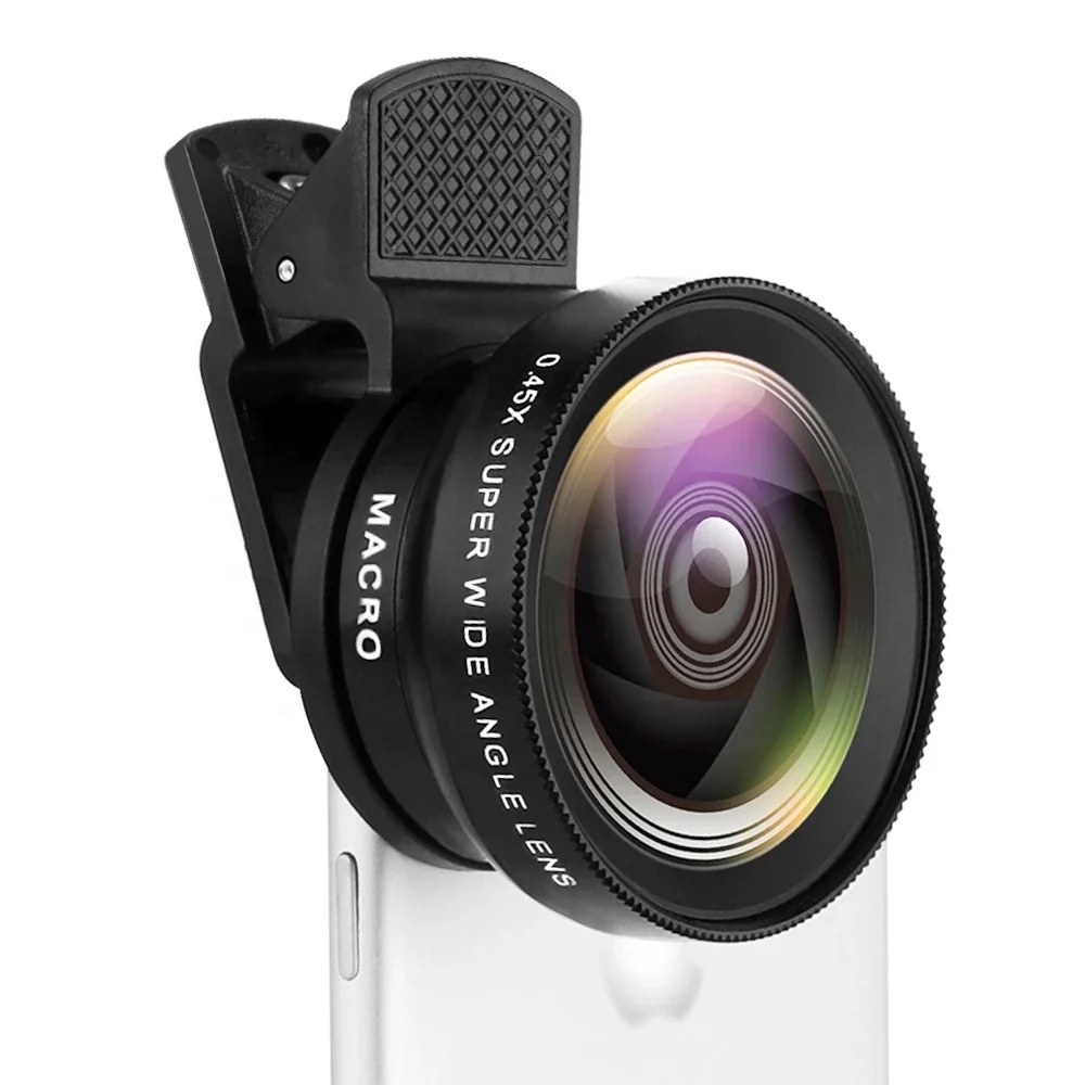 Phone Lens kit 0.45x Super Wide Angle & 12.5x Super Macro Lens for iPhone Android Mobile Phone Camera Lens
Phone Lens kit 0.45x Super Wide Angle & 12.5x Super Macro Lens for iPhone Android Mobile Phone Camera Lens