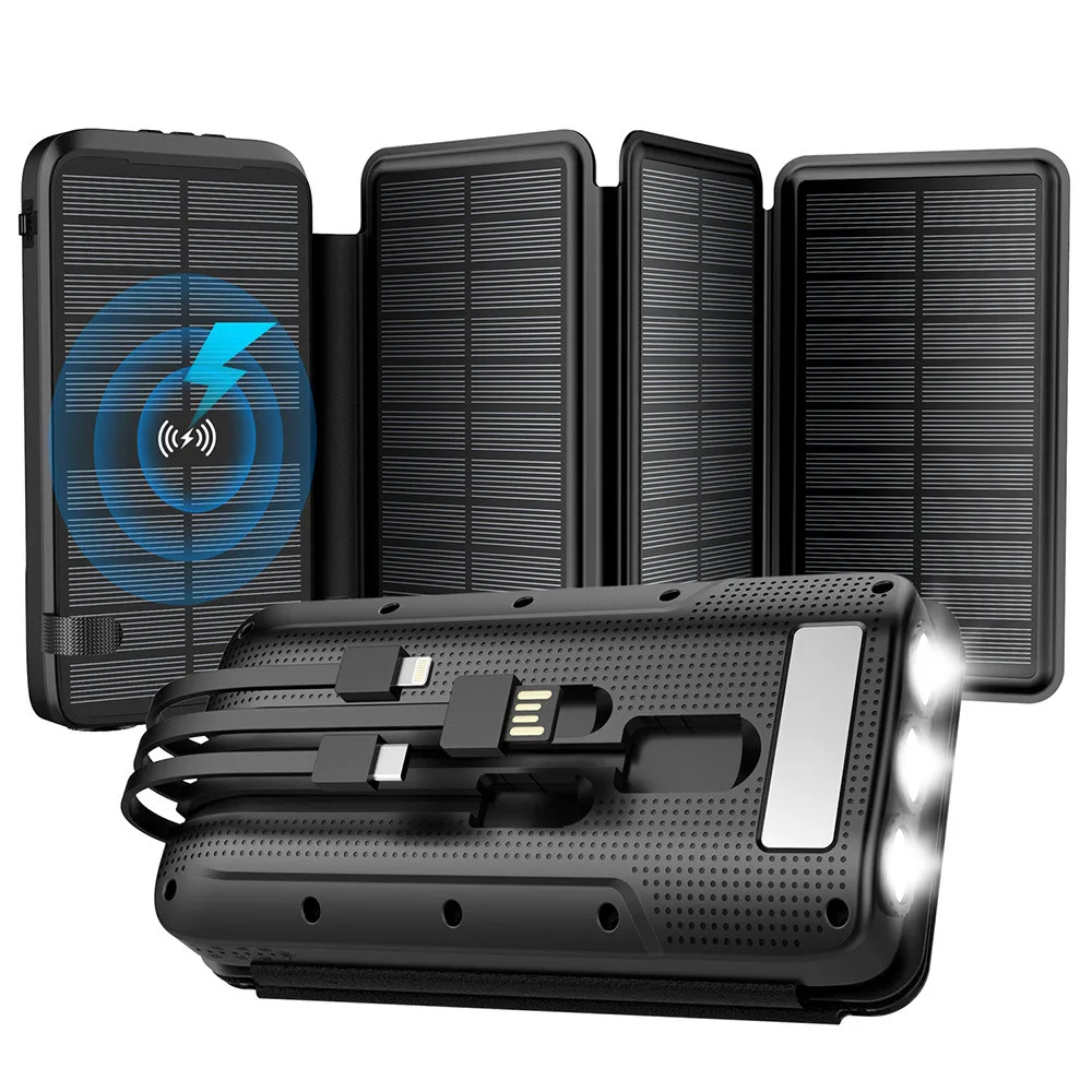 High Capacity Portable Mobile Solar Power Bank Fast Charging Wireless Charger Solar Power Bank Built-in Cable
High Capacity Portable Mobile Solar Power Bank Fast Charging Wireless Charger Solar Power Bank Built-in Cable
