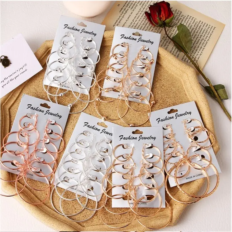 2021 Wholesale 6 pairs Oversize Gold Big Circle Hoop Earrings Set for Women Vintage Tassel earring Clip Party Jewelry Gift
2021 Wholesale 6 pairs Oversize Gold Big Circle Hoop Earrings Set for Women Vintage Tassel earring Clip Party Jewelry Gift