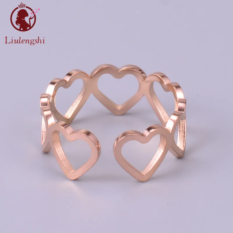 New Fashion Hollow Heart Shape Finger Ring Stainless Steel Couple Ring Minimalist 18k Gold Plated Multiple Hearts Love Ring
New Fashion Hollow Heart Shape Finger Ring Stainless Steel Couple Ring Minimalist 18k Gold Plated Multiple Hearts Love Ring