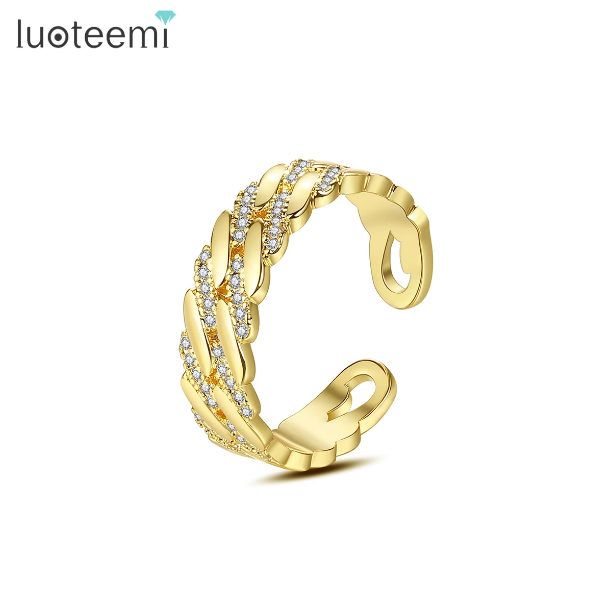 LUOTEEMI Finger Jewelry Organizer Woman Customized Twist Cubic Zirconia Adjustable Wedding Turkish Ring
LUOTEEMI Finger Jewelry Organizer Woman Customized Twist Cubic Zirconia Adjustable Wedding Turkish Ring