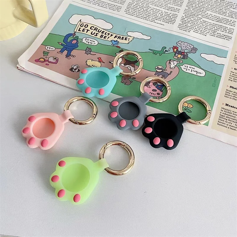 Cute Cartoon Cat Paw Designer Locator Tracker Cover Soft Silicone Protection Pets Keys Anti-lost Protective case For AirTags
Cute Cartoon Cat Paw Designer Locator Tracker Cover Soft Silicone Protection Pets Keys Anti-lost Protective case For AirTags