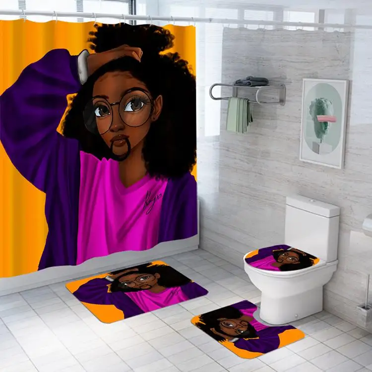 African Women Flannel Memory Foam Custom Bathroom Rug Set 4 Piece Bath Mats With Shower Curtain
African Women Flannel Memory Foam Custom Bathroom Rug Set 4 Piece Bath Mats With Shower Curtain