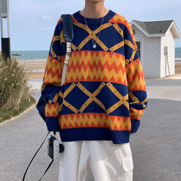 Hot Sale Male Crew Neck Knit Sweater Streetstyle Jacquard Print Men Acrylic Jumper Pullover Sweaters, As picture
Hot Sale Male Crew Neck Knit Sweater Streetstyle Jacquard Print Men Acrylic Jumper Pullover Sweaters, As picture
