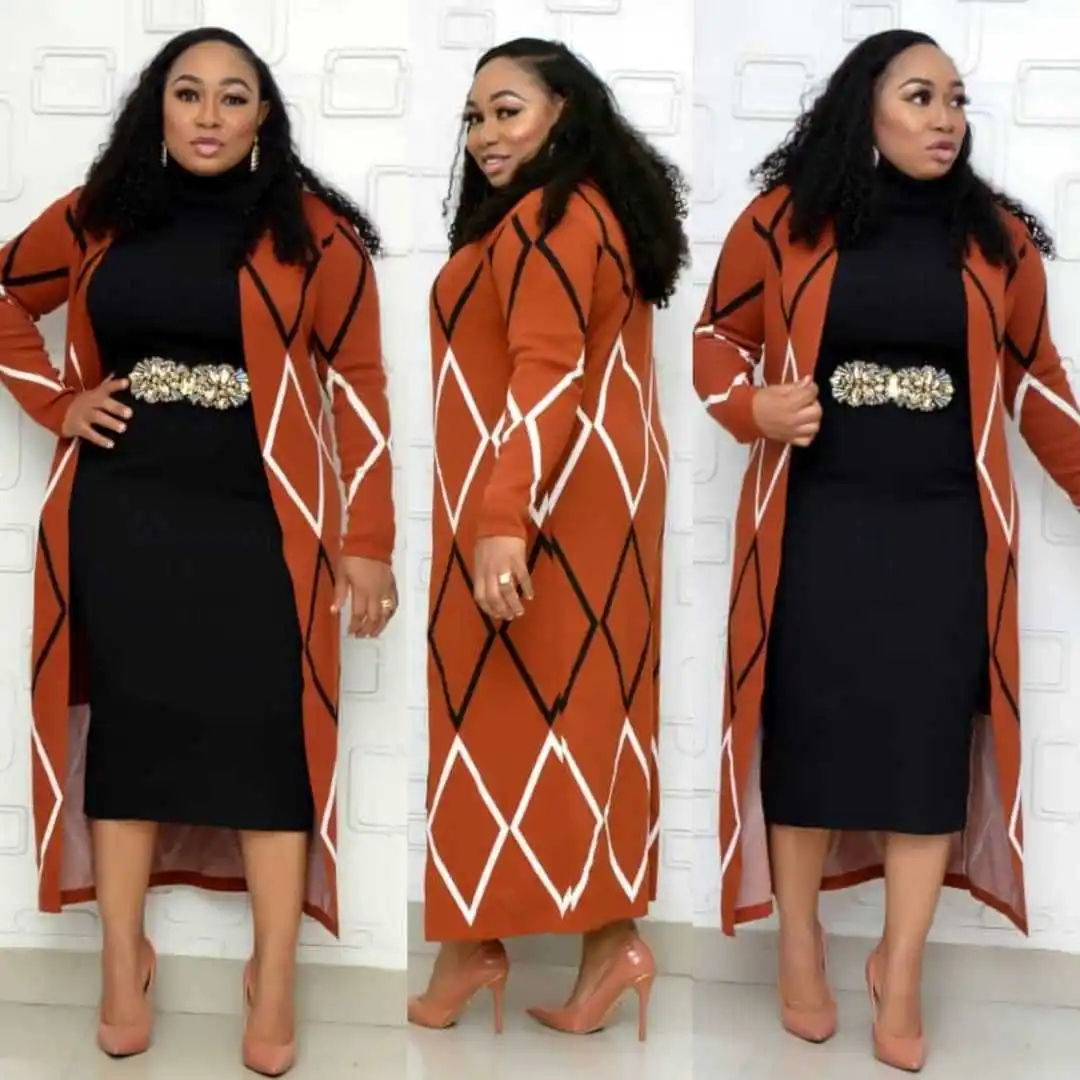 2021 African Women's Quality Knitted Sweater Set Skirt Fashion Slim Large Size High Neck Loose Two-piece Set, As showed
2021 African Women's Quality Knitted Sweater Set Skirt Fashion Slim Large Size High Neck Loose Two-piece Set, As showed