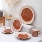 New design hand painted restaurant home serving luxury tableware plates dinner set with custom logo