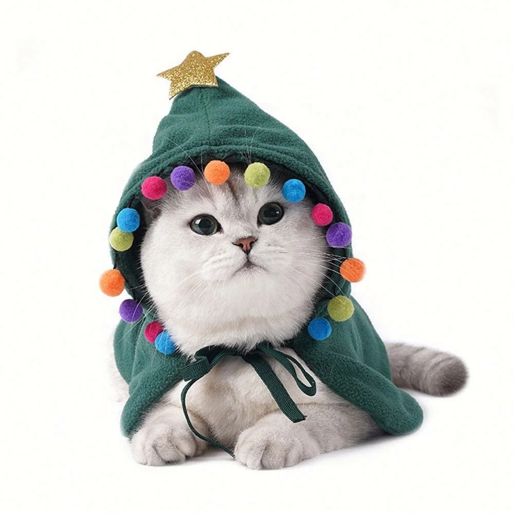 Creative Pet Star Fur Ball Decoration Hooded Cloak Birthday Party Christmas Halloween Turned Funny Cat, Red green
Creative Pet Star Fur Ball Decoration Hooded Cloak Birthday Party Christmas Halloween Turned Funny Cat, Red green