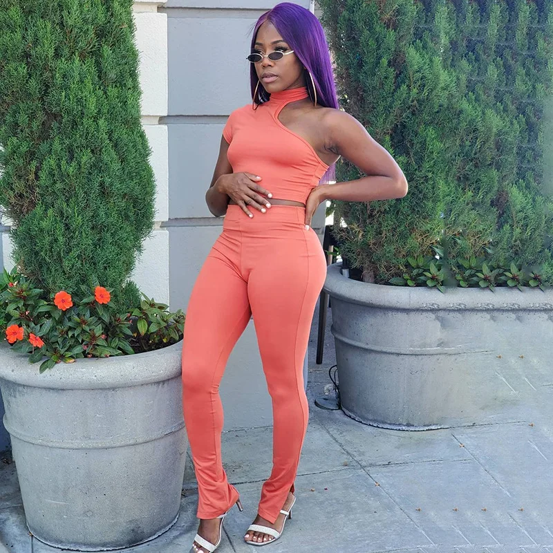 Wholesale new fashion splicing solid color irregular high waist slim 2 piece women set
Wholesale new fashion splicing solid color irregular high waist slim 2 piece women set