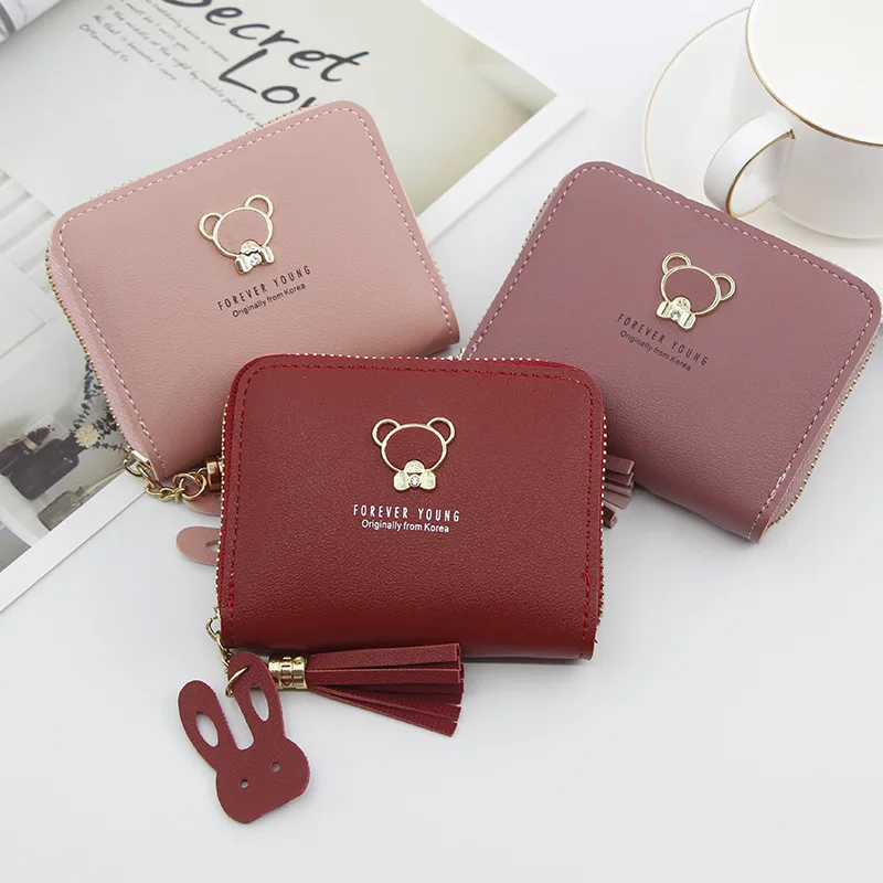 Cartoon cute bear large capacity PU leather zipper ladies wallet card holders, Blue, green, black, red, brown
Cartoon cute bear large capacity PU leather zipper ladies wallet card holders, Blue, green, black, red, brown