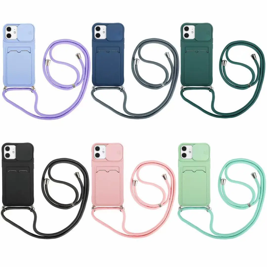 Silicone Necklace Phone Case With Lanyard For iphone 12 11 Pro Xs Xr Slide Lens Protection Push Window Mobile Case Covers
Silicone Necklace Phone Case With Lanyard For iphone 12 11 Pro Xs Xr Slide Lens Protection Push Window Mobile Case Covers