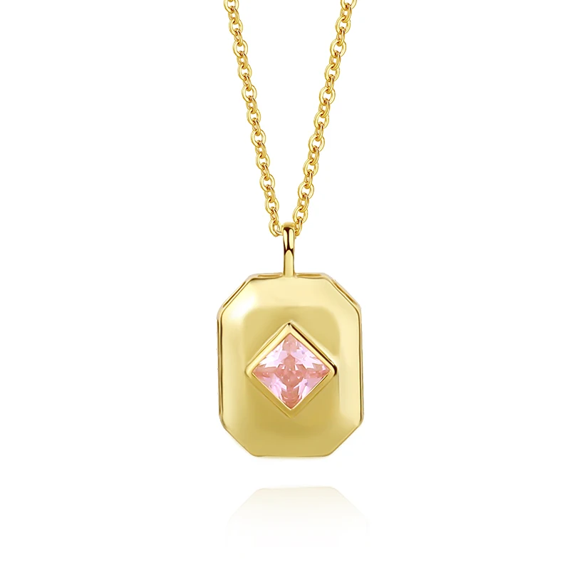 Retro Classic Adjustable Diamond Chain Square Pink Zircon Necklace Geometric Pendant Necklace For Women
Retro Classic Adjustable Diamond Chain Square Pink Zircon Necklace Geometric Pendant Necklace For Women