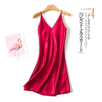 Factory price sexy evening dress silk satin strap nightdress lady pajamas woman summer
Factory price sexy evening dress silk satin strap nightdress lady pajamas woman summer