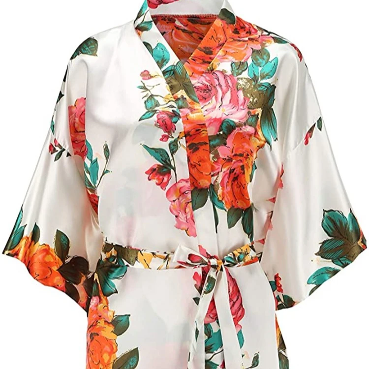 Quality Women's Rose Print Bride Bridesmaid Short flower Satin Kimono Bride to be Robe, Dark blue,white,red,pink,turquoise
Quality Women's Rose Print Bride Bridesmaid Short flower Satin Kimono Bride to be Robe, Dark blue,white,red,pink,turquoise