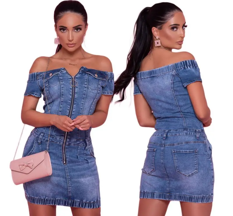 JR032 ladies mini zipper up casual jeans bodycon dresses off the shoulder summer denim dress for women, Blue, light blue, dark gray, gray
JR032 ladies mini zipper up casual jeans bodycon dresses off the shoulder summer denim dress for women, Blue, light blue, dark gray, gray