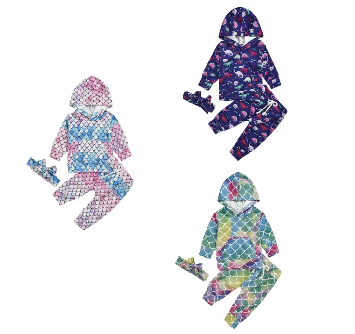 New 2021 children wear mermaid fish scale print long sleeve trousers hooded suit baby toddler girls clothes for Spring, As pic shows, we can according to your request also
New 2021 children wear mermaid fish scale print long sleeve trousers hooded suit baby toddler girls clothes for Spring, As pic shows, we can according to your request also