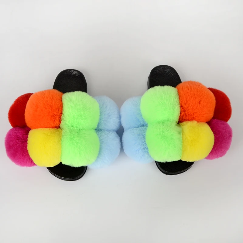 Customize 100% Handmade Faux Fox Fur Ball Slippers Fluffy Luxury Genuine Pom Pom Slides, Customized color
Customize 100% Handmade Faux Fox Fur Ball Slippers Fluffy Luxury Genuine Pom Pom Slides, Customized color
