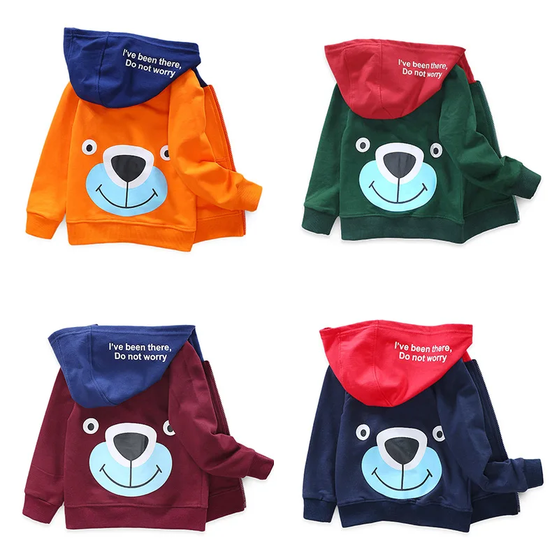 Boys' hooded cardigan spring and autumn children's zipper baby bear coat wholesale hoodie sweatshirt
Boys' hooded cardigan spring and autumn children's zipper baby bear coat wholesale hoodie sweatshirt