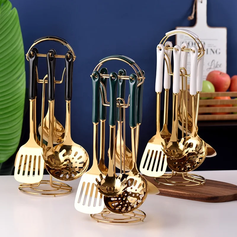 Modern Simple 7 Piece Stainless Steel Kitchen Utensils Set Cooking Tools Spatula Spoon Household, Golden/black/green/white
Modern Simple 7 Piece Stainless Steel Kitchen Utensils Set Cooking Tools Spatula Spoon Household, Golden/black/green/white