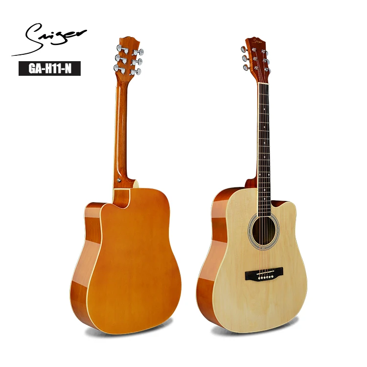 

Natural Wood Acoustic Guitar for Students Glossy Guitars 41 Inch, N/bk/wh/rd/bl/3ts