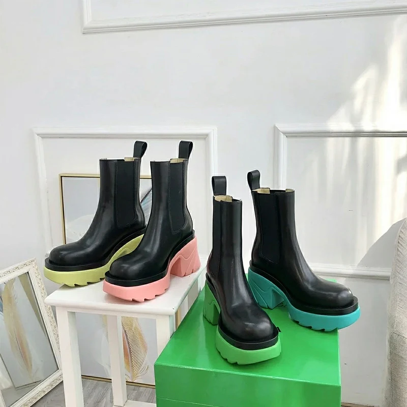 XZ69 Women Fall Fashion High Heeled Chelsea Boots Genuine Leather Candy Color Block Heel Platform Boots, As picture or custom
XZ69 Women Fall Fashion High Heeled Chelsea Boots Genuine Leather Candy Color Block Heel Platform Boots, As picture or custom