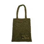 New fashion silk screen print velvet shopping corduroy tote bag