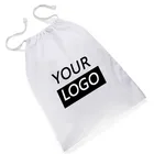 Custom Large Polyester Cotton Canvas Mesh Drawstring Laundry Bags With Logo