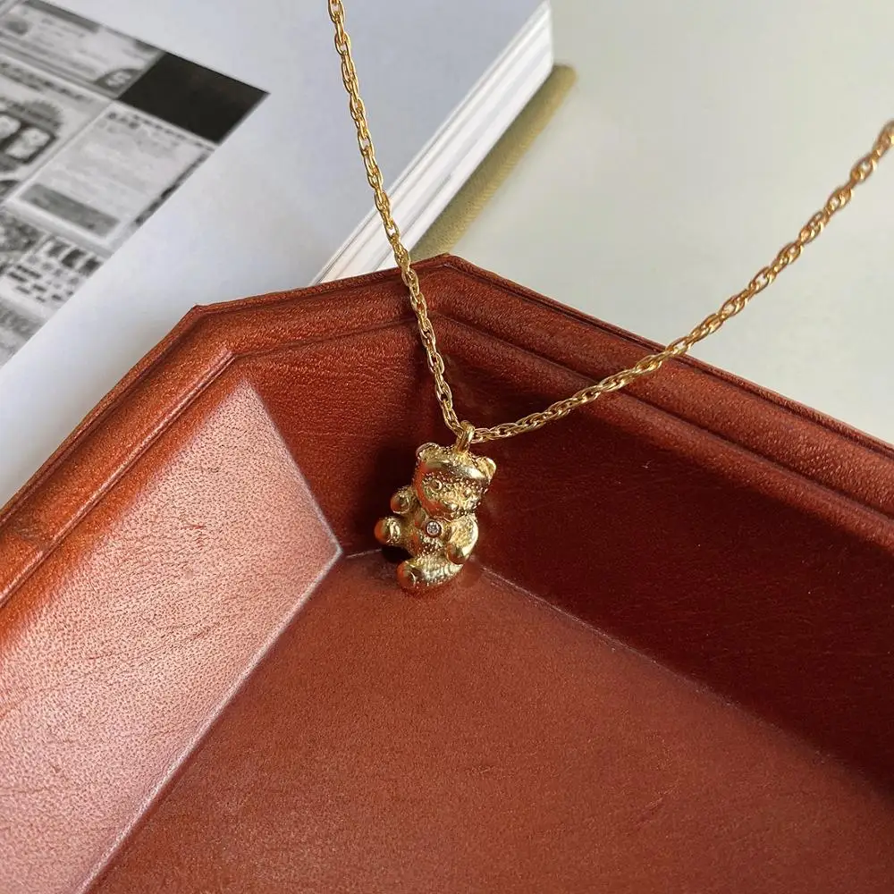Vianrla lovely 18k gold plated teddy bear pendant necklace 925 sterling silver animal necklace
Vianrla lovely 18k gold plated teddy bear pendant necklace 925 sterling silver animal necklace