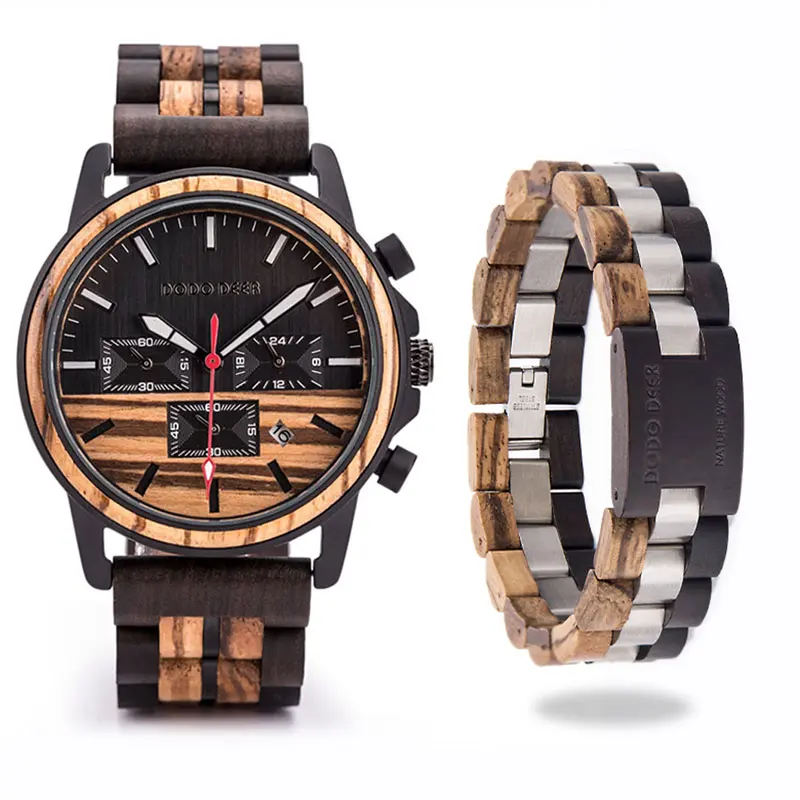 Wholesale stainless steel watch Waterproof custom logo watches Men with wood bracelet
Wholesale stainless steel watch Waterproof custom logo watches Men with wood bracelet