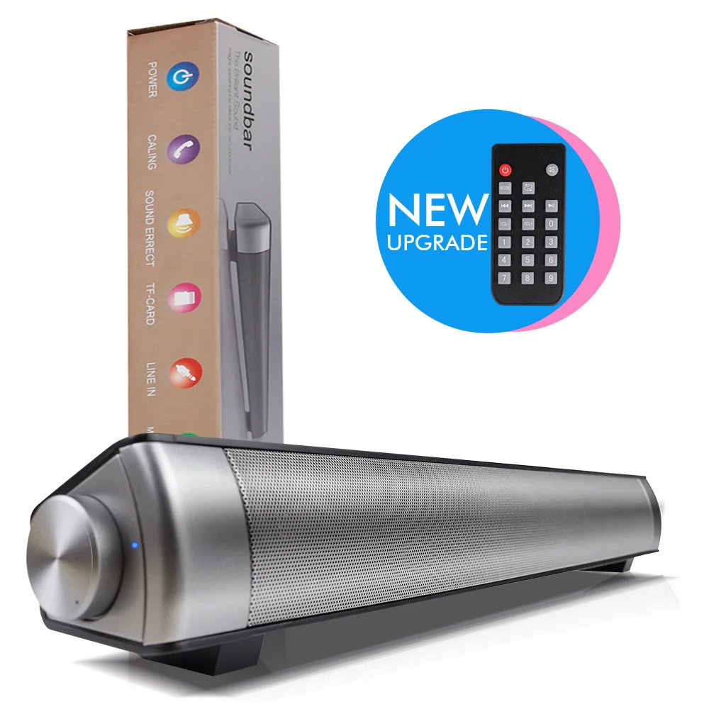Aluminum Portable Wireless Blue tooth Sound bar Single 3D Surround SoundBar System For TV
Aluminum Portable Wireless Blue tooth Sound bar Single 3D Surround SoundBar System For TV