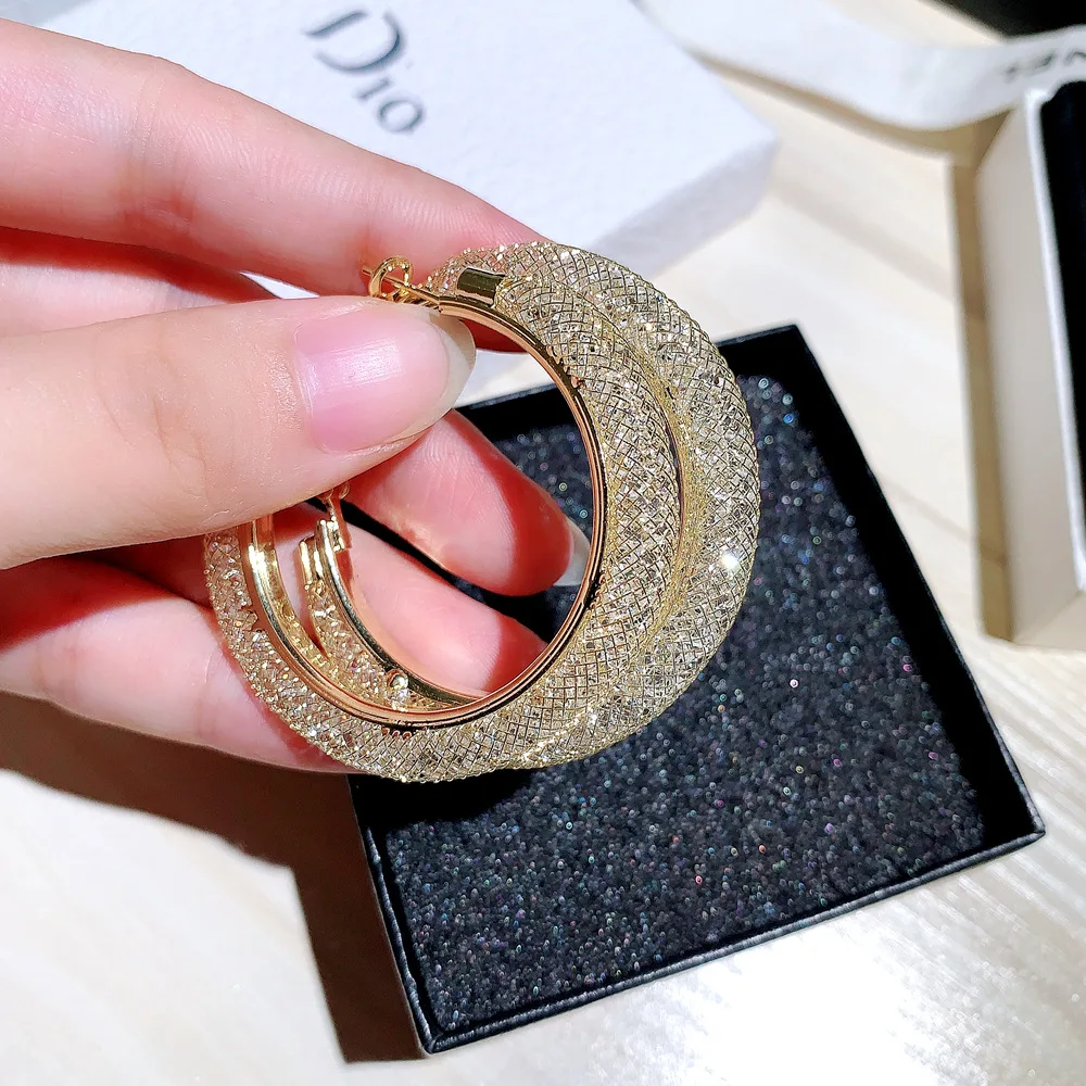 Amazon Hot Sale 925 Sterling Silver Large Hoop Earrings Shiny Glitter Rhinestone Crystal Round Hoop Statement Earrings Jewelry 
Amazon Hot Sale 925 Sterling Silver Large Hoop Earrings Shiny Glitter Rhinestone Crystal Round Hoop Statement Earrings Jewelry