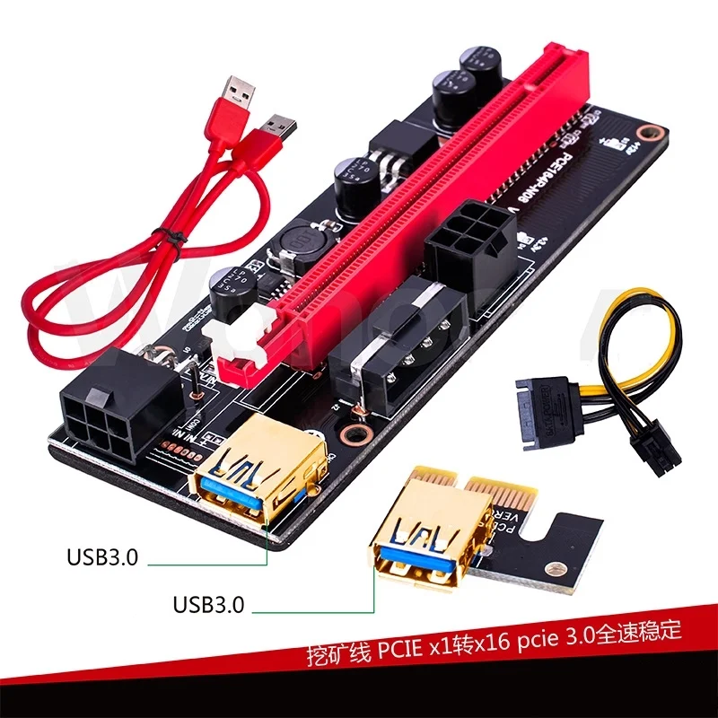 Black VER 009S PCI-E Riser 1X16 Graphics Extension for GPU Mining Powered Riser Adapter Card
Black VER 009S PCI-E Riser 1X16 Graphics Extension for GPU Mining Powered Riser Adapter Card