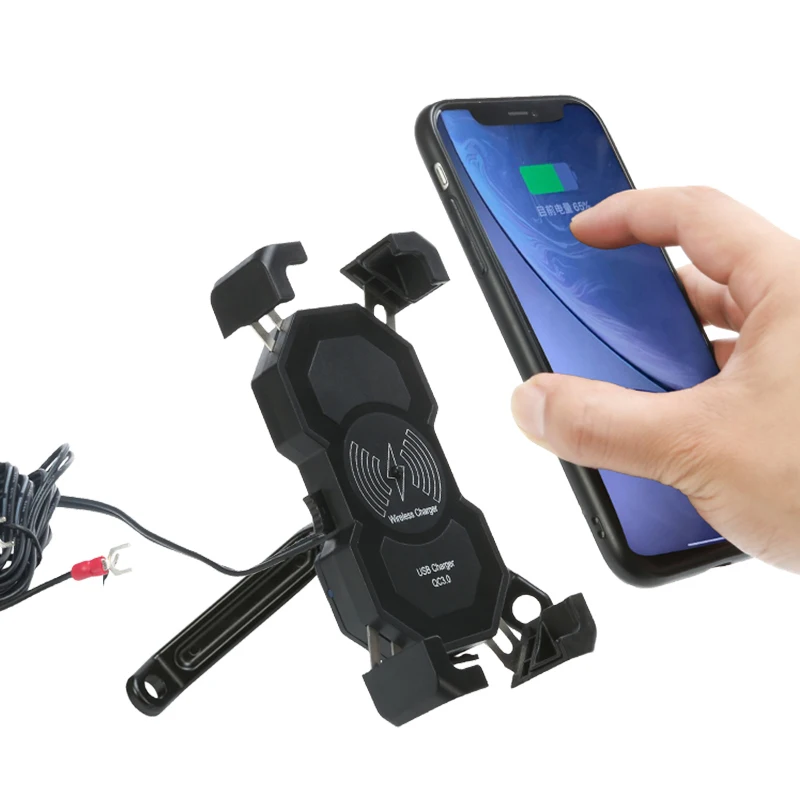 12V 24V Universal 360 Degree Adjustable Cell Phone Mount Motorcycle Waterproof Fast Charging Qi Wireless Charging Holder
12V 24V Universal 360 Degree Adjustable Cell Phone Mount Motorcycle Waterproof Fast Charging Qi Wireless Charging Holder