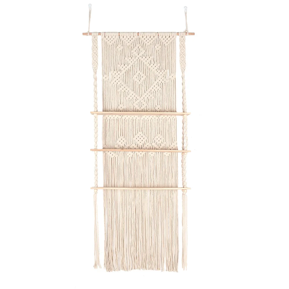 triple layer macrame bohemian tapestry cotton rope wall decoration hanging shelf, White,pink,blue or customized
triple layer macrame bohemian tapestry cotton rope wall decoration hanging shelf, White,pink,blue or customized