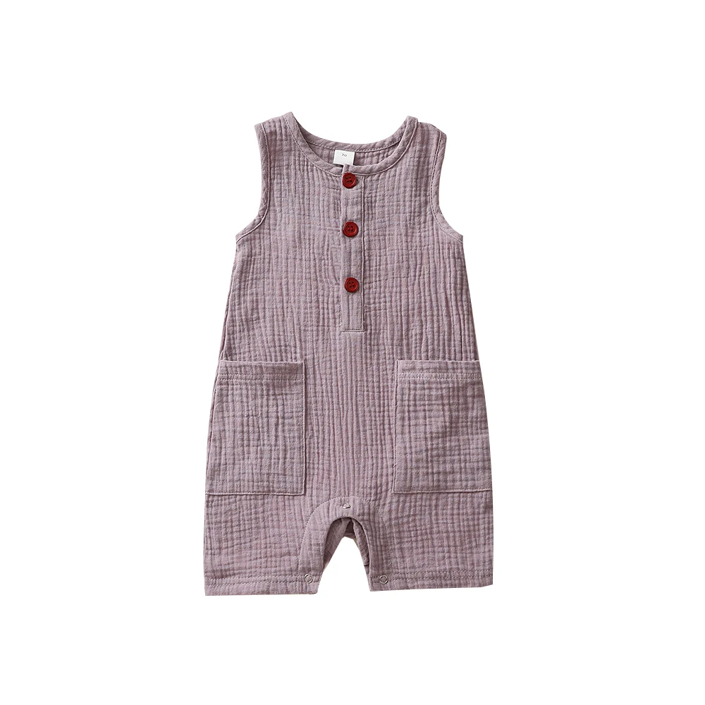 Wholesale infant clothes baby summer one piece sleeveless plain linen jumpsuits for children clothing baby rompers, Accept customized color
Wholesale infant clothes baby summer one piece sleeveless plain linen jumpsuits for children clothing baby rompers, Accept customized color