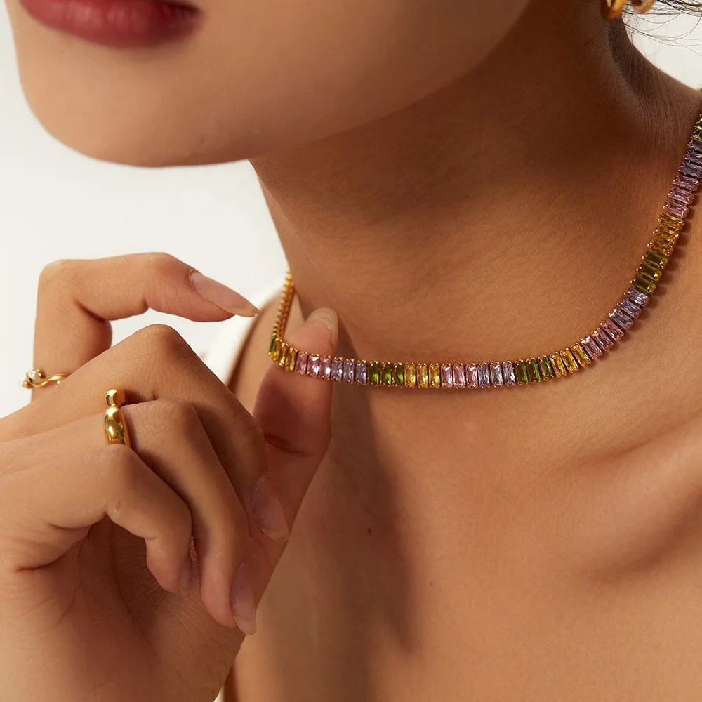 Wholesale price In Stock 18K gold zircon collar chain necklace bracelet for fine jewelry
Wholesale price In Stock 18K gold zircon collar chain necklace bracelet for fine jewelry