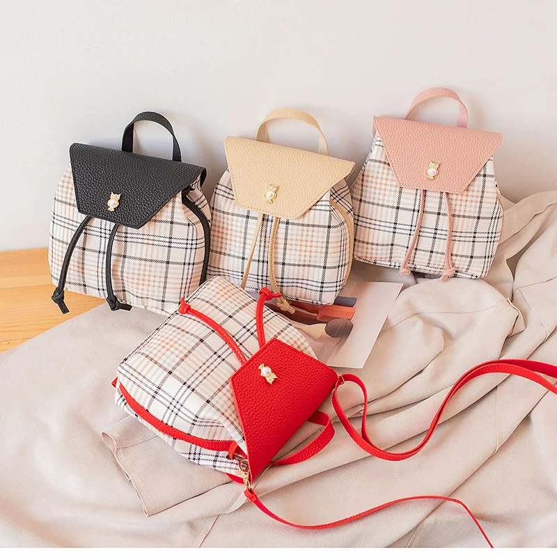 Teenager Cute New Plaid Backpack Ladies Mini PU Student Donut Cla Color Backpack, As photo show
Teenager Cute New Plaid Backpack Ladies Mini PU Student Donut Cla Color Backpack, As photo show