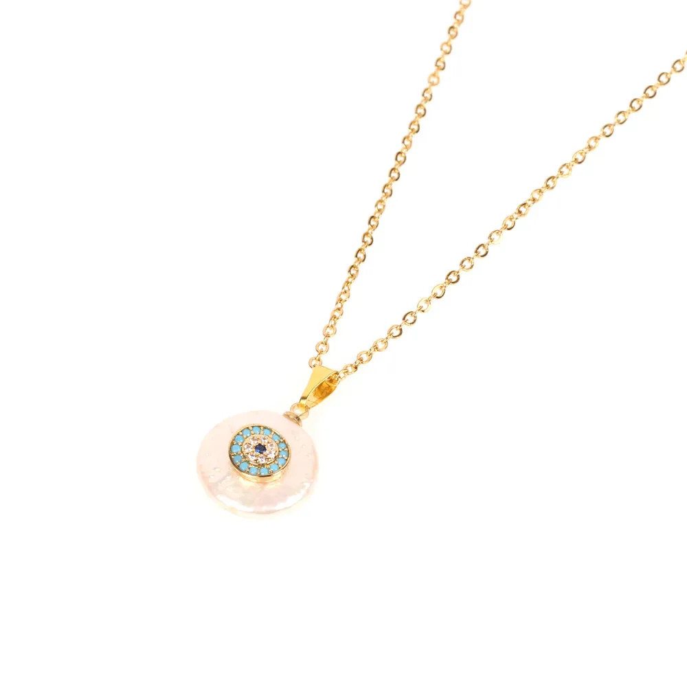 European New Trendy Micro Pave Cubic Zirconia CZ Evil Eyes Freshwater Pearl Pendant Necklace
European New Trendy Micro Pave Cubic Zirconia CZ Evil Eyes Freshwater Pearl Pendant Necklace