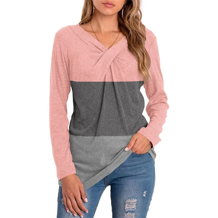 Free Shipping T569 Casual Women V-Neck T Shirts Fashion Patchwork Slim Woman Tshirts Striped Long Sleeve Shirt Tops
Free Shipping T569 Casual Women V-Neck T Shirts Fashion Patchwork Slim Woman Tshirts Striped Long Sleeve Shirt Tops
