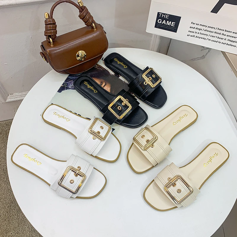 Nice summer flat slippers with belt buckle Women's sandals 1314, Black,white,beige
Nice summer flat slippers with belt buckle Women's sandals 1314, Black,white,beige