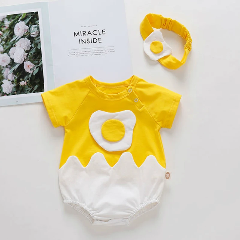 Newborn Baby Clothes Infant Girls Toddler Baby Cotton Cartoon Egg Short-Sleeved Romper + Hair Band Jumpsuits Baby Girl Clothes
Newborn Baby Clothes Infant Girls Toddler Baby Cotton Cartoon Egg Short-Sleeved Romper + Hair Band Jumpsuits Baby Girl Clothes