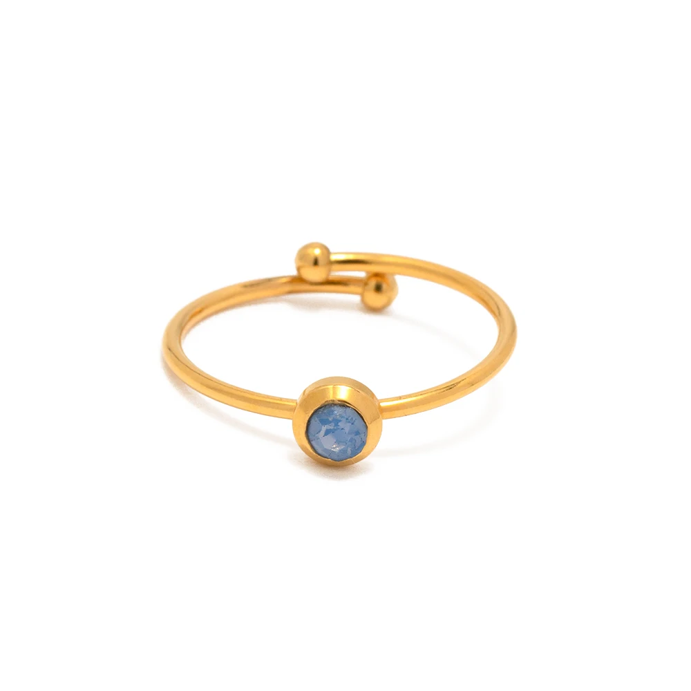 Minimalist Stainless Steel 18K Gold Plated Opening Ring Blue Cubic Zirconia Thin Rings for Girls
Minimalist Stainless Steel 18K Gold Plated Opening Ring Blue Cubic Zirconia Thin Rings for Girls